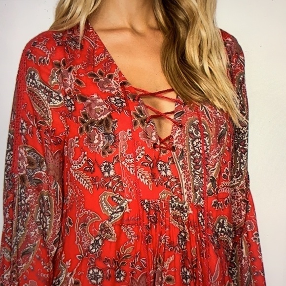 Free People Rain or Shine Boho Mini Dress S - Picture 2 of 13